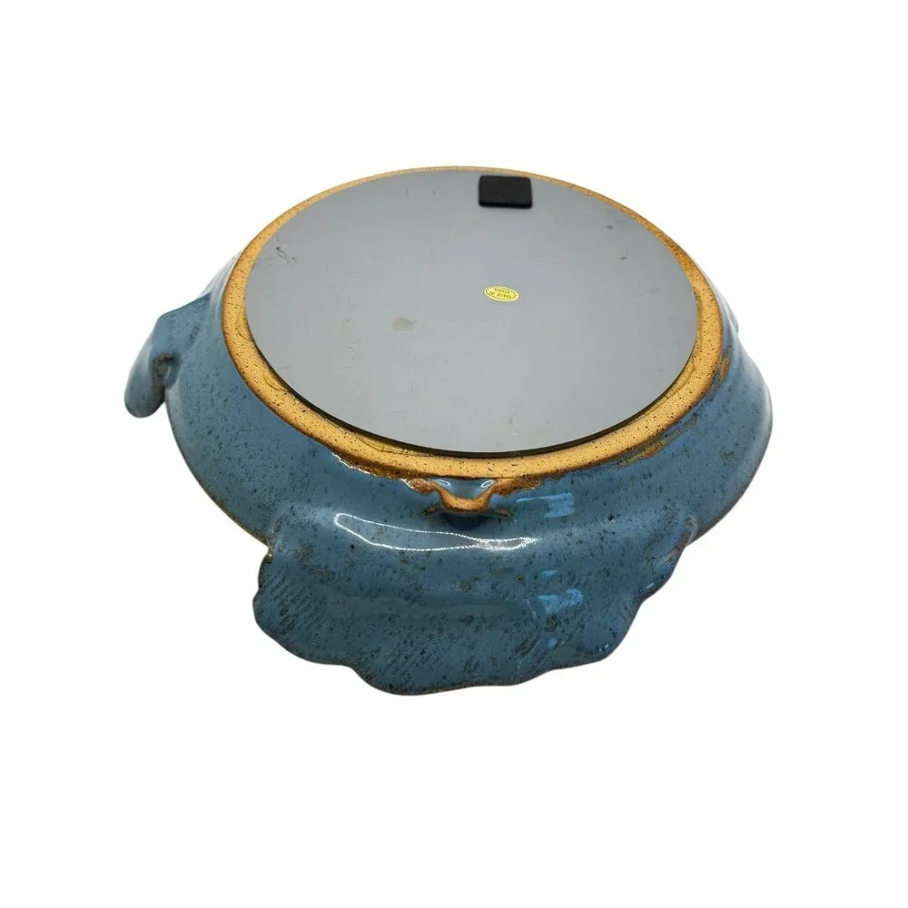 Fish-Shaped Blue Ceramic Wall Hanging Mirror